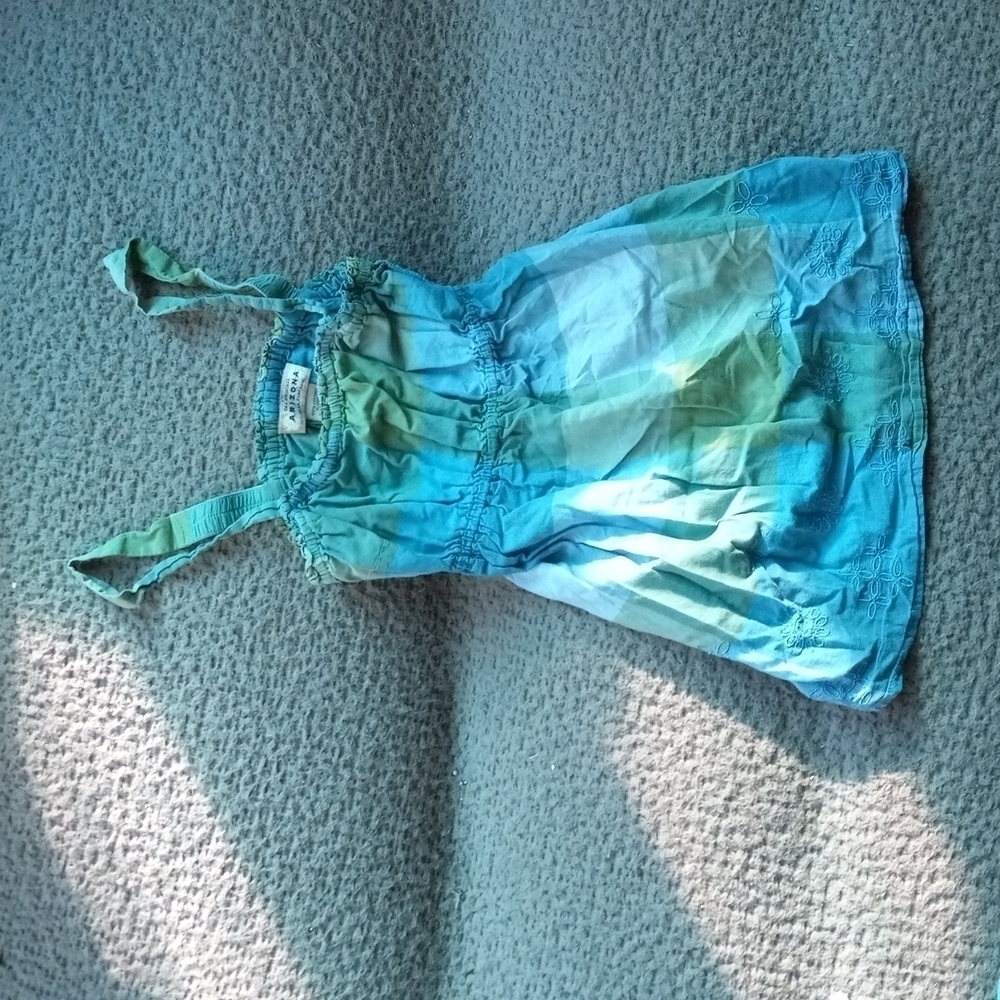 𝅺Arizona Jean Company, size small, checkered blue and green tanktop